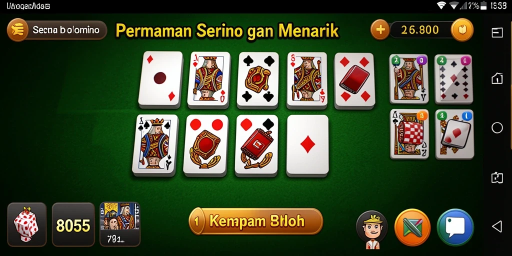 Screenshot utama 8055 menampilkan suasana permainan Domino yang seru.