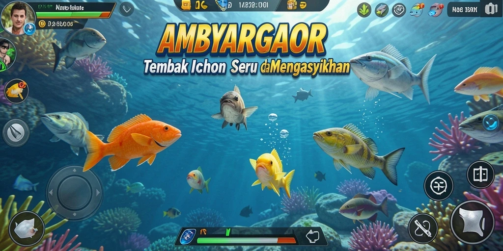 Tampilan aksi saat menembak ikan di AMBYARGACOR.