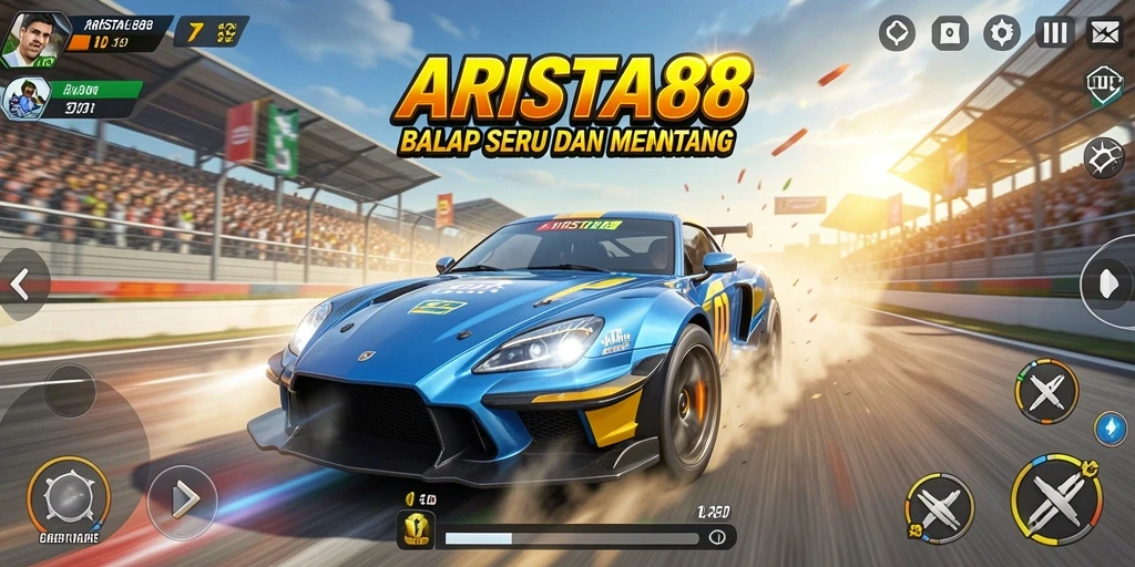 Gameplay balapan seru dengan mobil berkualitas tinggi.