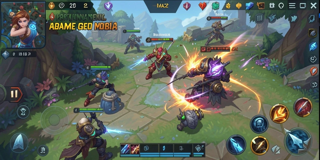 Screenshot gameplay BARA22 menampilkan pertarungan seru antar hero.