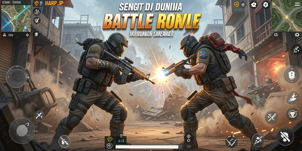 Gameplay mendebarkan di arena pertempuran HARAPJP.