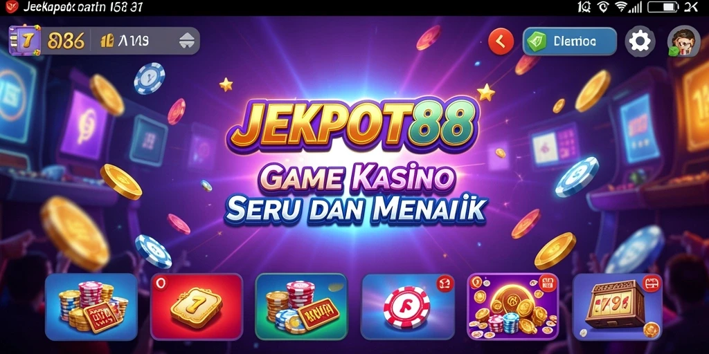 Tampilan utama JEKPOT88 dengan gameplay kasino yang menarik.