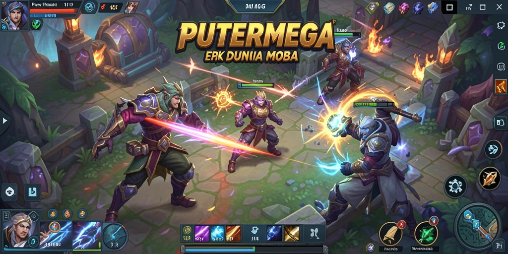 Tampilan menarik gameplay seru PUTERMEGA saat bertarung di arena.