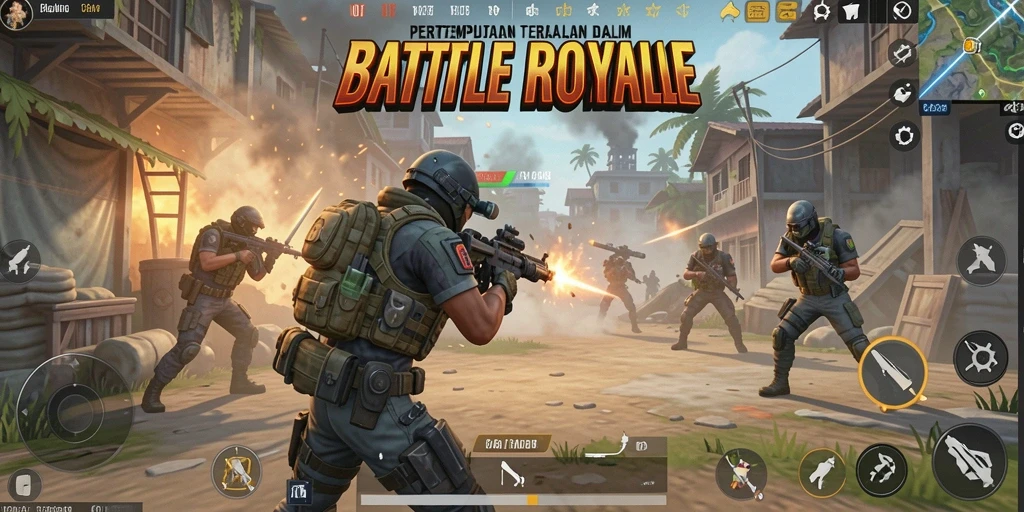 Gameplay V07 yang mendebarkan dalam pertempuran Battle Royale.
